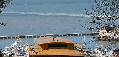 Канатный трамвай Сан-Франциско, вид на пролив Золотые ворота и Алькатрас