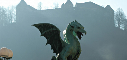 Дракон на мостике, Любляна, Словения