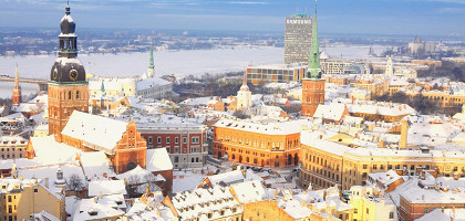 Домский собор и виды зимней Риги, Латвия