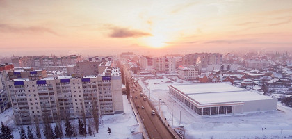 Стерлитамак, промышленный город зимой