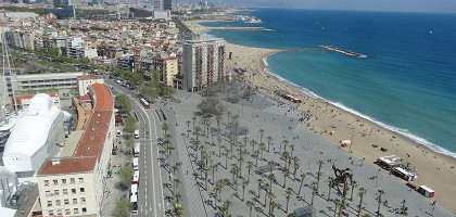 Вид на пляж Барселонета