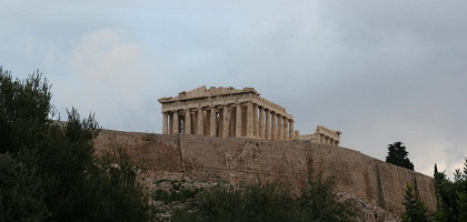 Вид на Парфенон, Афины, Греция