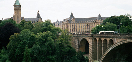 Мост Адольфа в Люксембурге, вид на город