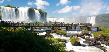 Живописный вид на водопады Игуасу