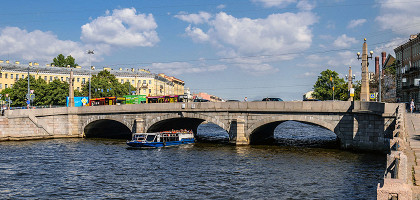 Обуховский мост, вид вверх по течению