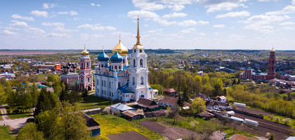 Болхов, Россия, вид с воздуха на исторический центр