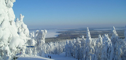 Склон в горнолыжном курорте Вуокатти