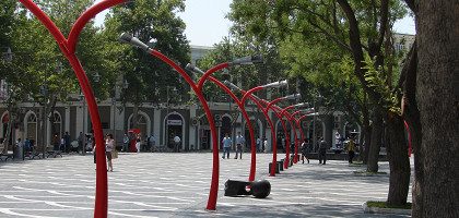 Баку, На площади фонтанов