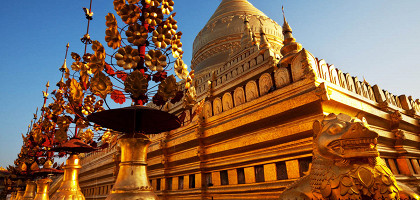 Буддистский храм ,окруженный роскошью, Мьянма