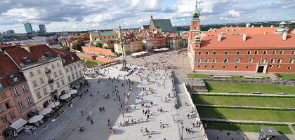 Дворцовая площадь Варшавы, вид с высоты птичьего полета