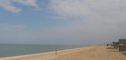 Панорама пляжа Должанская коса, Краснодарский край