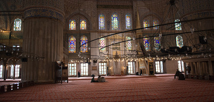 Внутри Голубой мечети, Стамбул