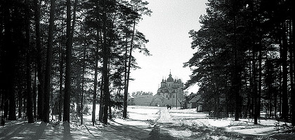 Коневский монастырь зимой, Ладожское озеро
