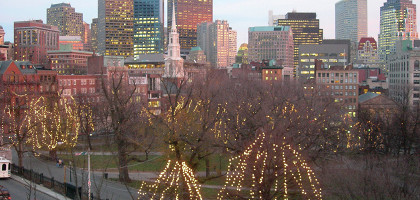 Парк Бостон-коммон в декабре