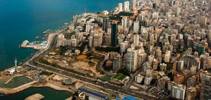Вид на Бейрут с вертолета