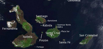 Карта островов архипелага, Галапагосские острова