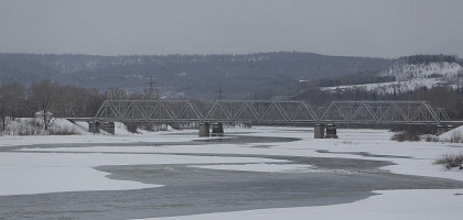 Междуреченск, Россия, мост через реку Томь
