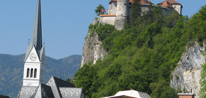 Вид на замок озера Блед, Словения