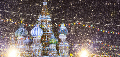 Собор Василия Блаженного в метель