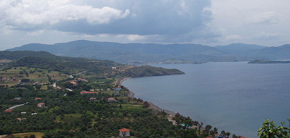 Вид на остров Лесбос и Эгейское море