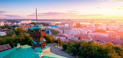 Вид на крыше домов в Томске