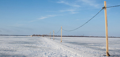 Зимняя дорога через Северную Двину, Архангельск