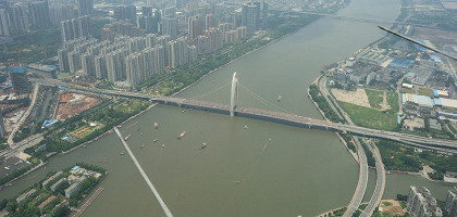 Жемчужная река в Гуанчжоу, аэрофотография