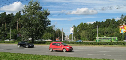 Вид на Черняевский лес и Подлесную улицу с Шоссе Космонавтов, Пермь