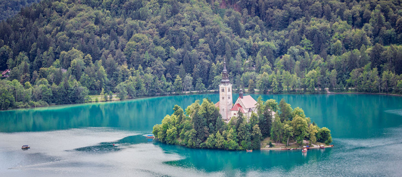 Волшебный вид на озеро Блед