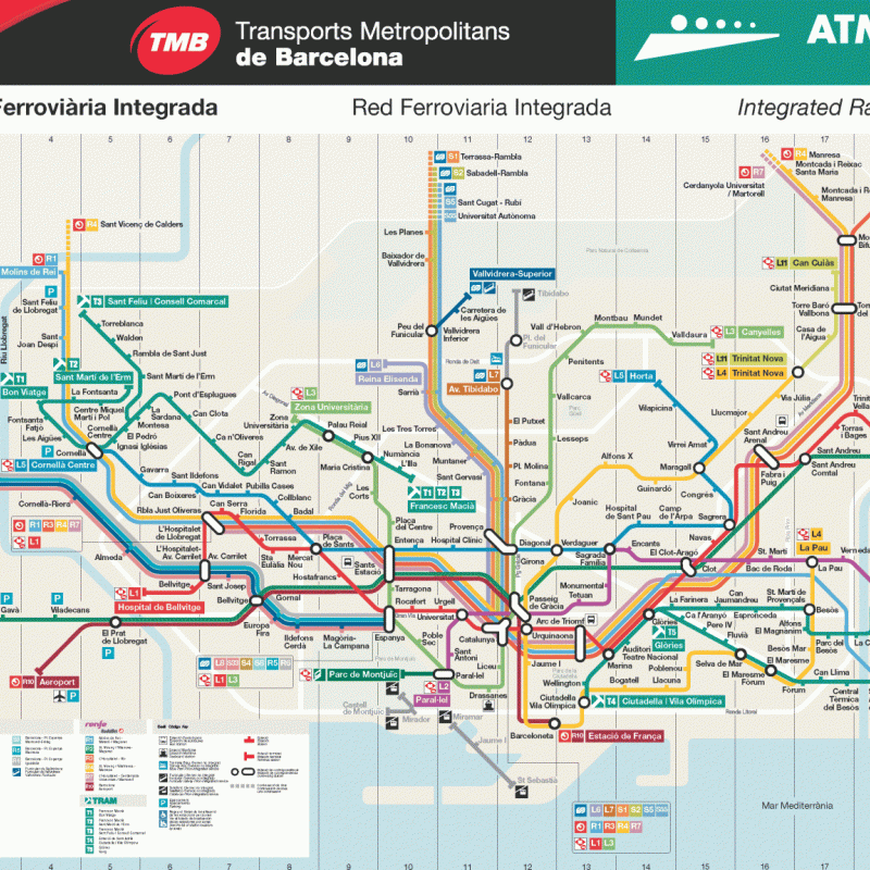 Карта метро барселоны