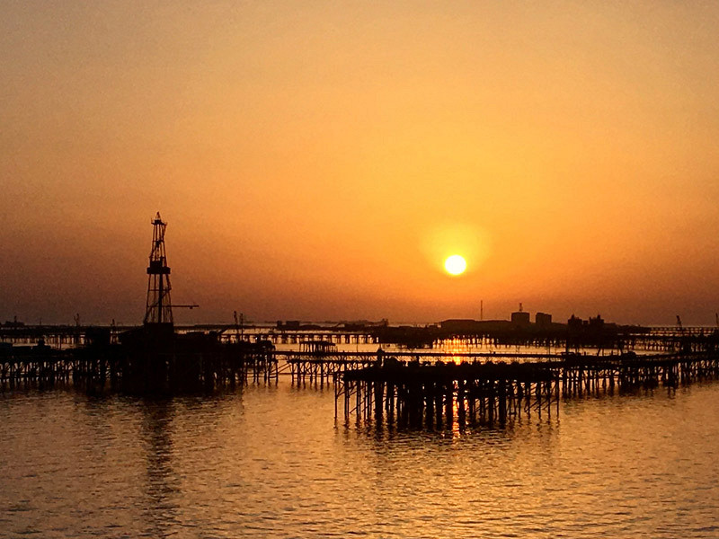 Город на сваях в каспийском море