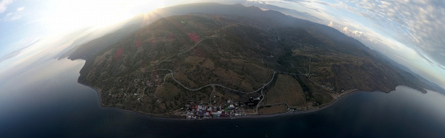Панорама Крыма, села Приветное с высоты птичьего полета