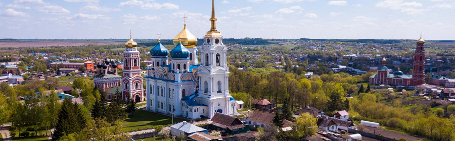 Болхов, Россия, вид с воздуха на исторический центр