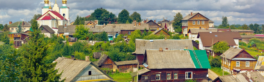 Церковь Святой Троицы и вид на старинный русский город Себеж