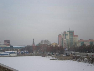 Вид на город из окна музея.
