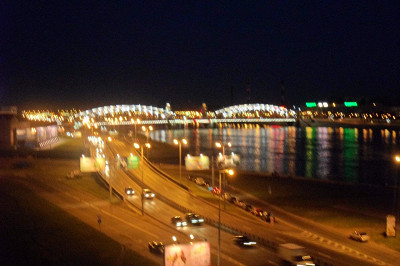 Вид на мост Петра Великого (большеохтинский)