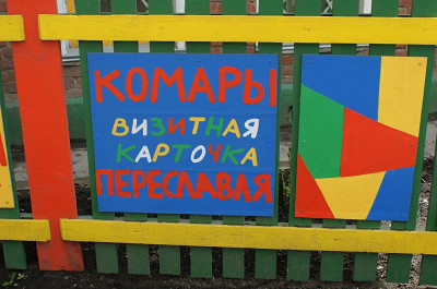 Такие вывески висят около музея утюга