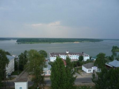 Вид на Волгу и Юхоть с колокольни.