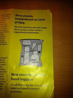 (правила перевозки ручной клади из Тивата)