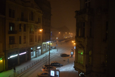 Ночной Львов. Вид из окна.