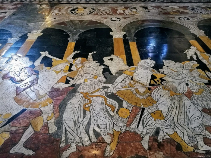 Потрясающая мозаика в Сиенском соборе, Италия