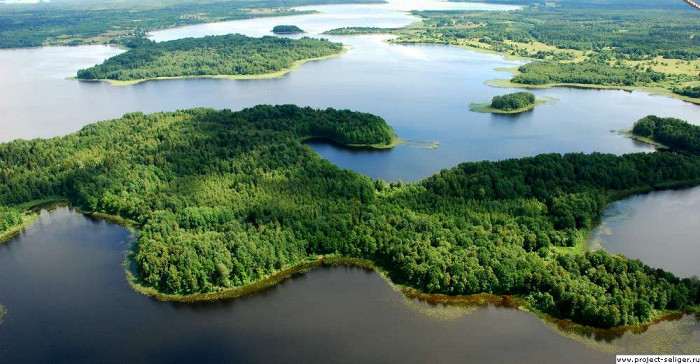 Озеро Селигер с воздуха