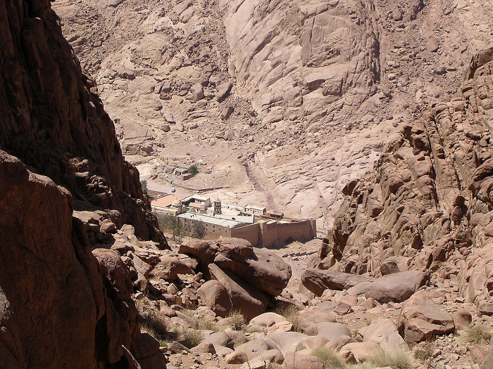 Гора Синай, вид на монастырь Святой Екатерины