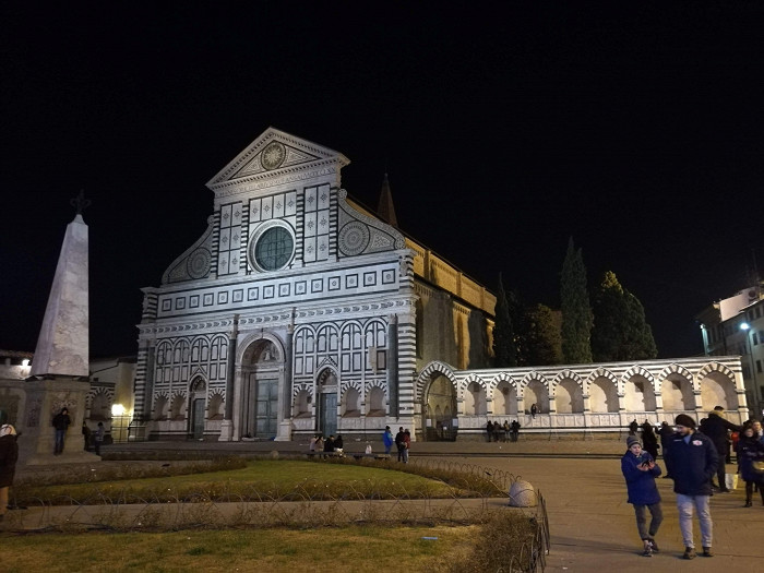 Вечерний вид на базилику Санта-Кроче, Флоренция