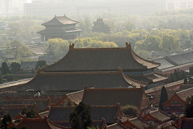 Крыши домов в запретном городе, Пекин