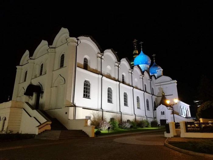 Ночное освещение Благовещенского собора Казанского кремля, Россия