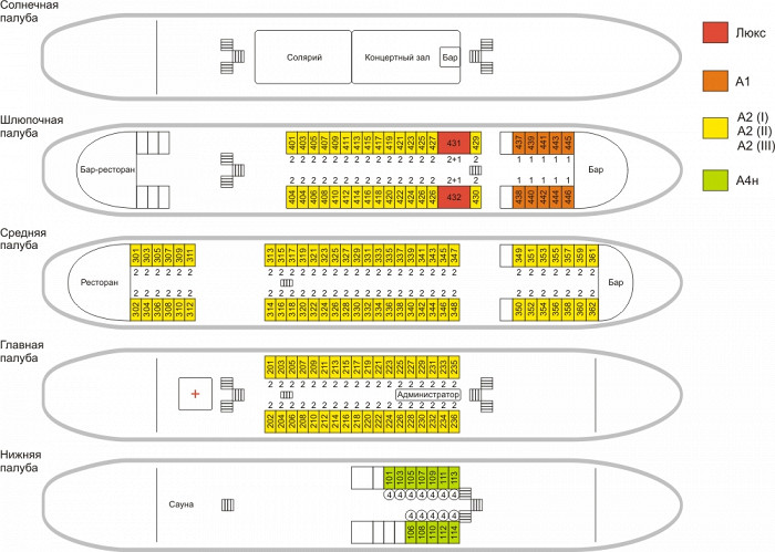 Теплоход лебединое озеро схема палуб
