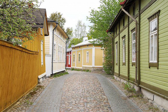 Деревянные дома в Турку, Финляндия