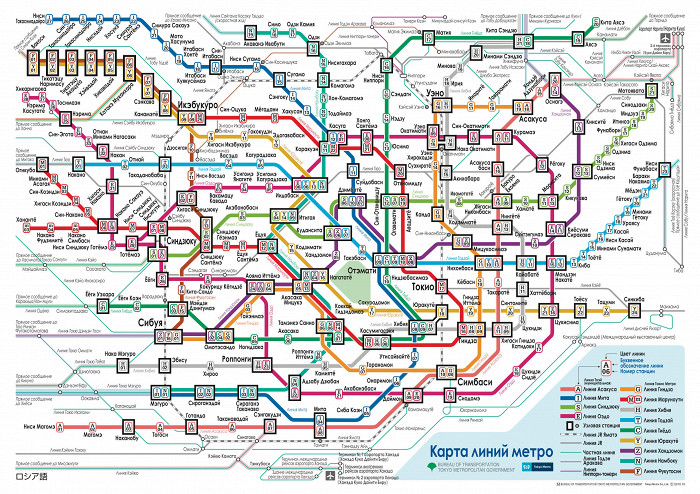 Схема токийского метро