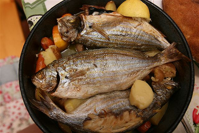 Печеная рыба, Черногория